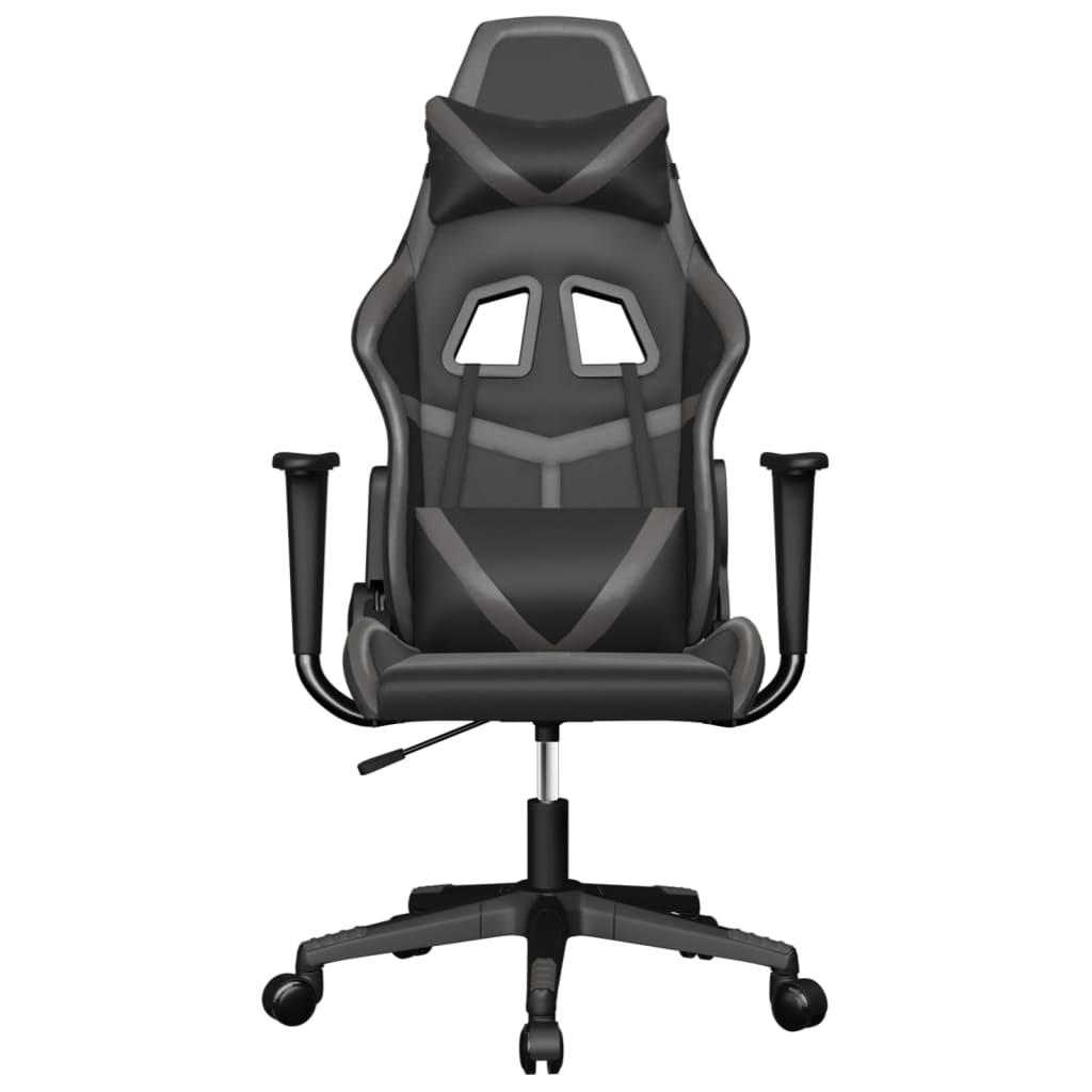 gamingstol m. massagefunktion kunstlæder sort og grå