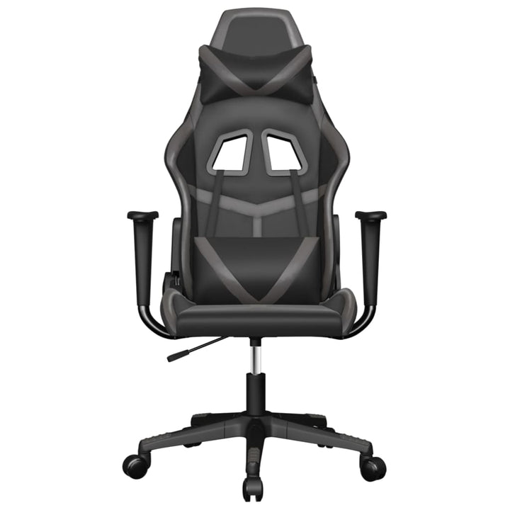 gamingstol m. massagefunktion kunstlæder sort og grå