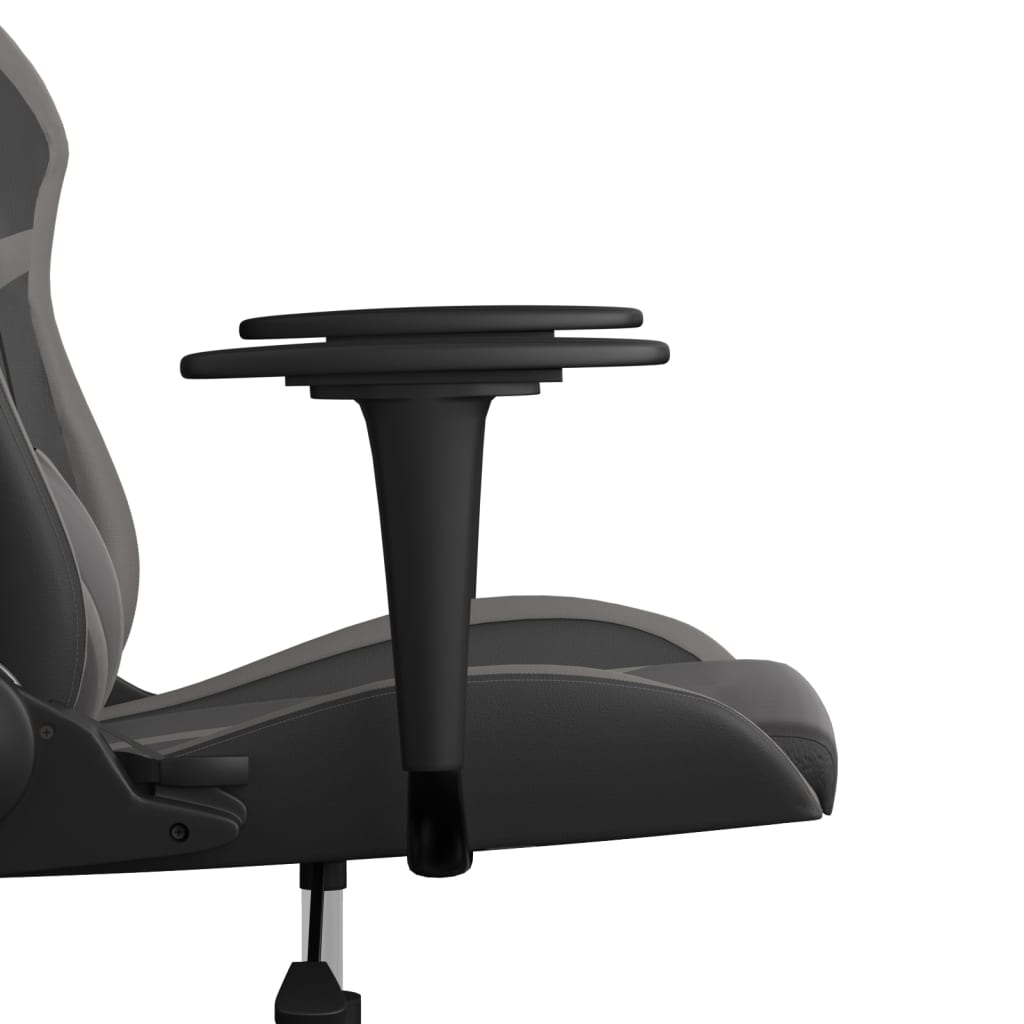gamingstol m. massagefunktion kunstlæder sort og grå