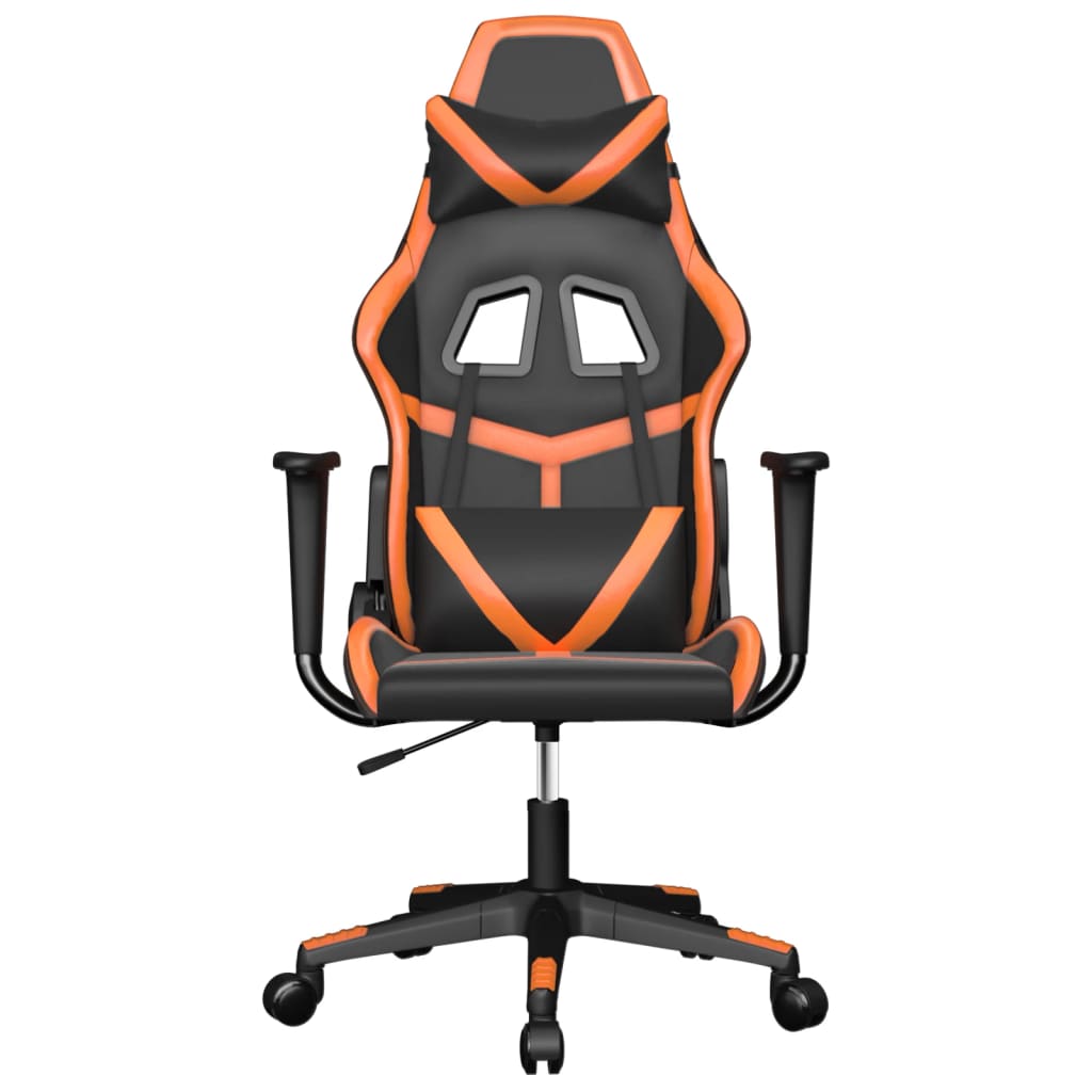 gamingstol m. massagefunktion kunstlæder sort og orange