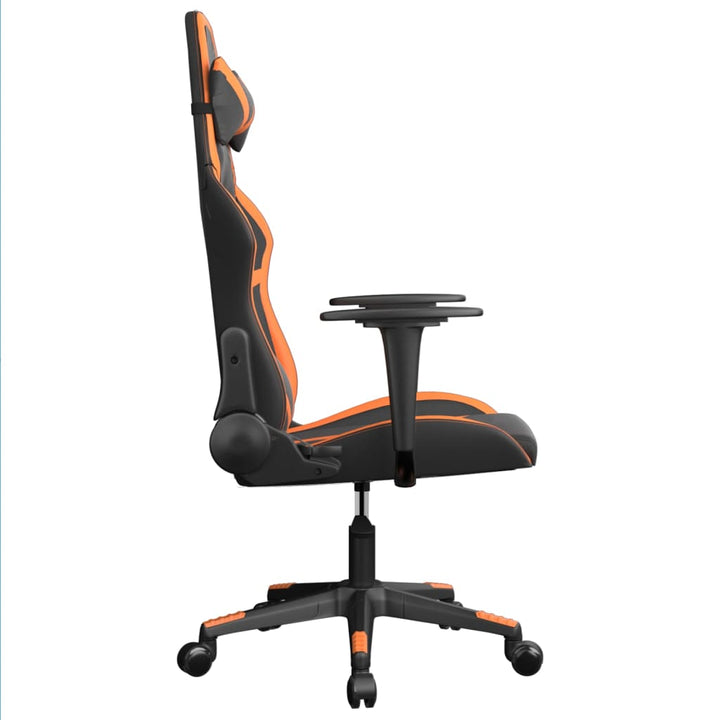 gamingstol m. massagefunktion kunstlæder sort og orange