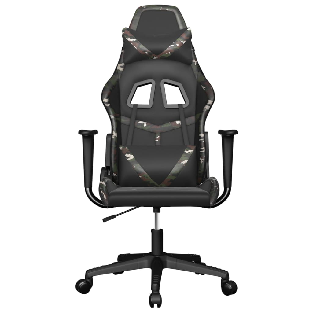gamingstol m. massagefunktion kunstlæder sort og camouflage