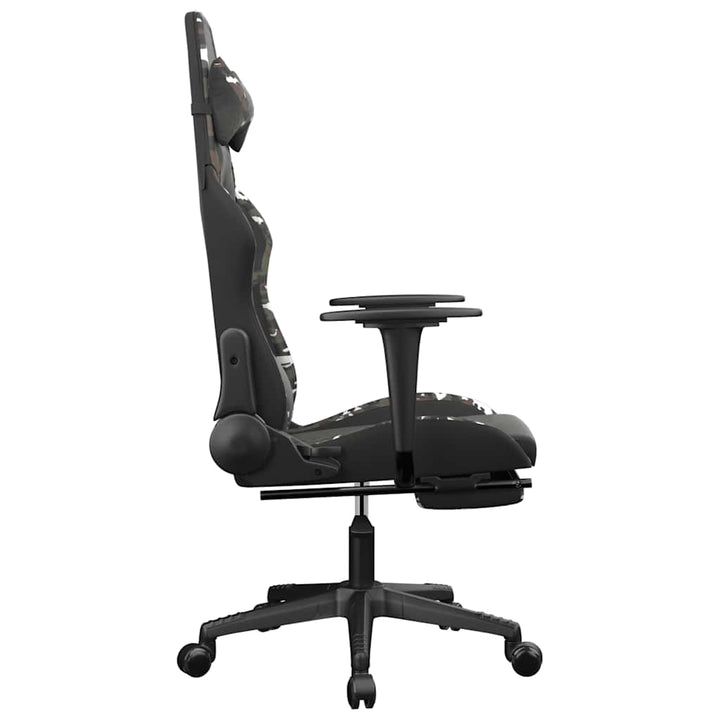 gamingstol m. massage og fodstøtte kunstlæder sort camouflage