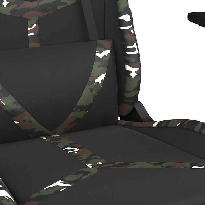 gamingstol m. massage og fodstøtte kunstlæder sort camouflage