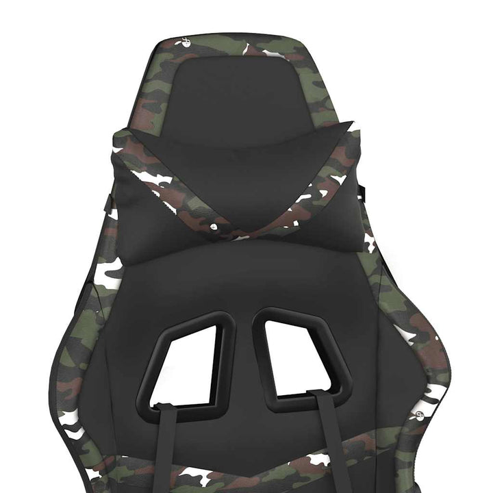 gamingstol m. massage og fodstøtte kunstlæder sort camouflage