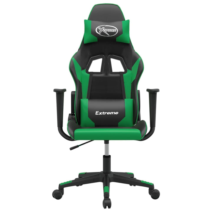 gamingstol m. massagefunktion kunstlæder sort og grøn