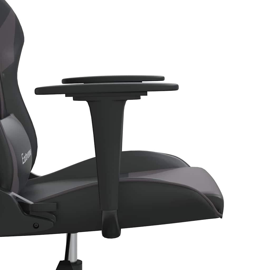 gamingstol m. massagefunktion kunstlæder sort og grå