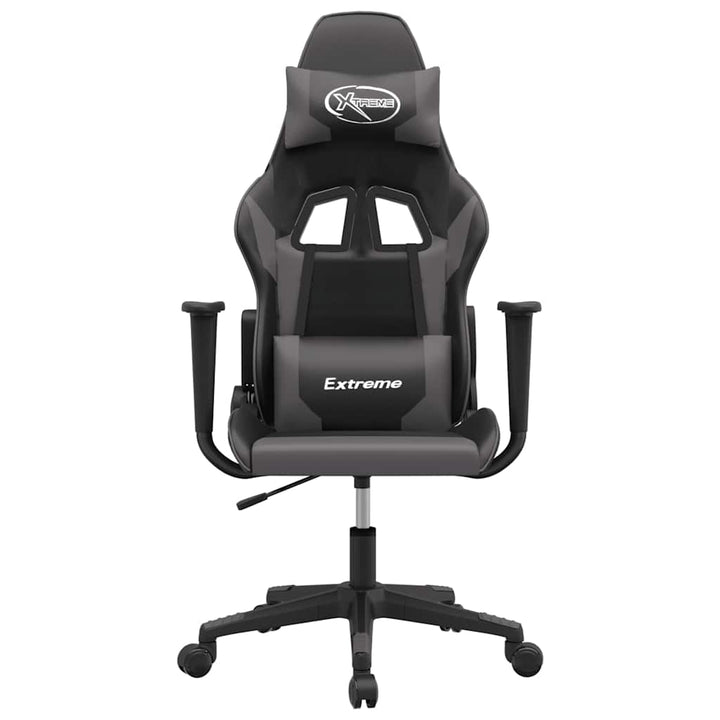 gamingstol m. massagefunktion kunstlæder sort og grå