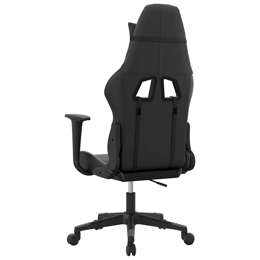 gamingstol m. massagefunktion kunstlæder sort og grå