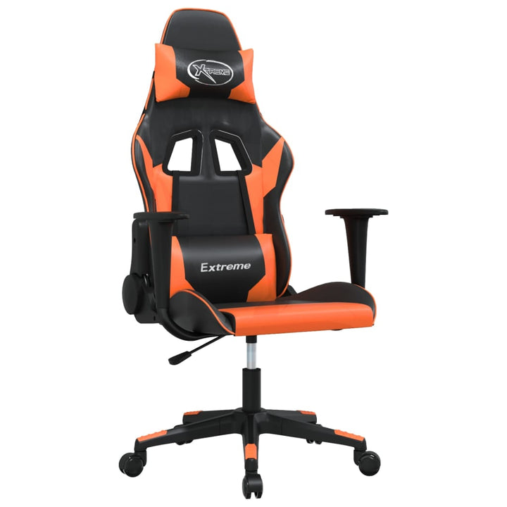 gamingstol m. massagefunktion kunstlæder sort og orange