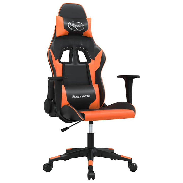 gamingstol m. massagefunktion kunstlæder sort og orange