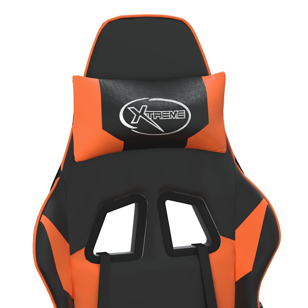 gamingstol m. massagefunktion kunstlæder sort og orange