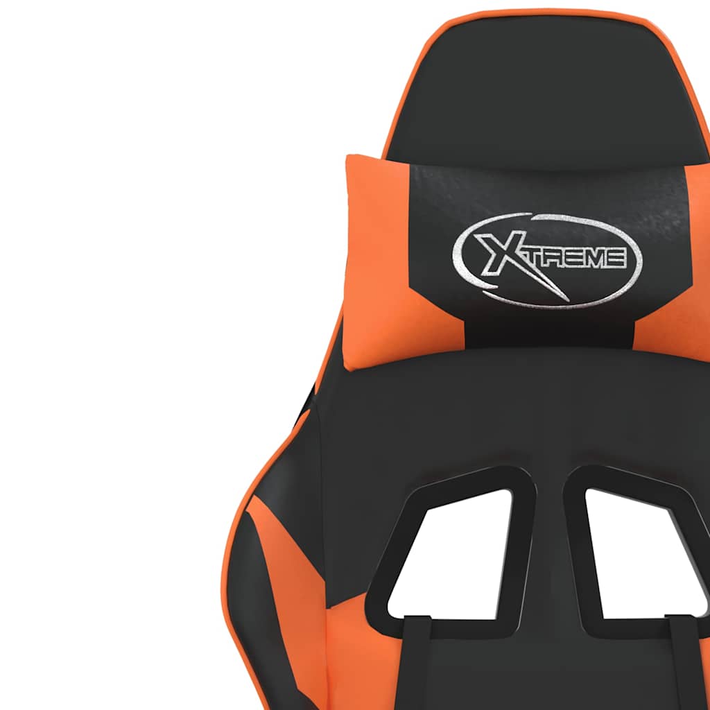 gamingstol m. massagefunktion kunstlæder sort og orange