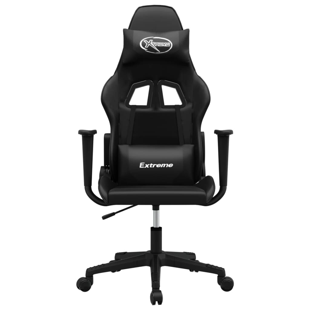 gamingstol med massagefunktion kunstlæder sort