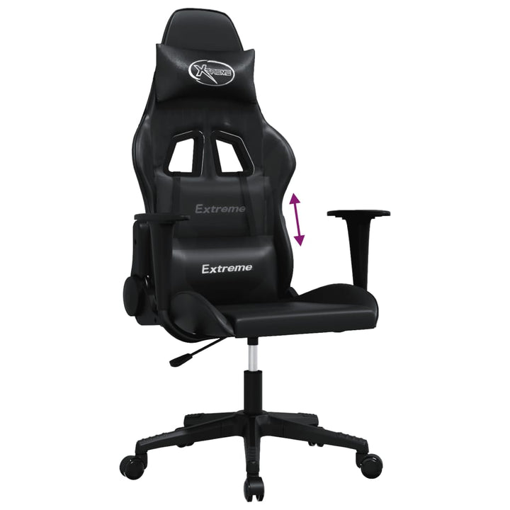 gamingstol med massagefunktion kunstlæder sort