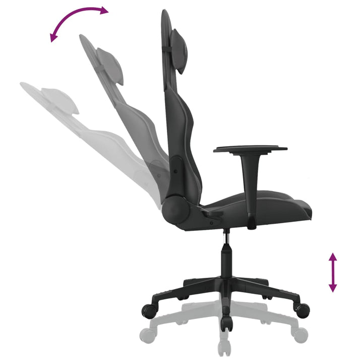 gamingstol med massagefunktion kunstlæder sort