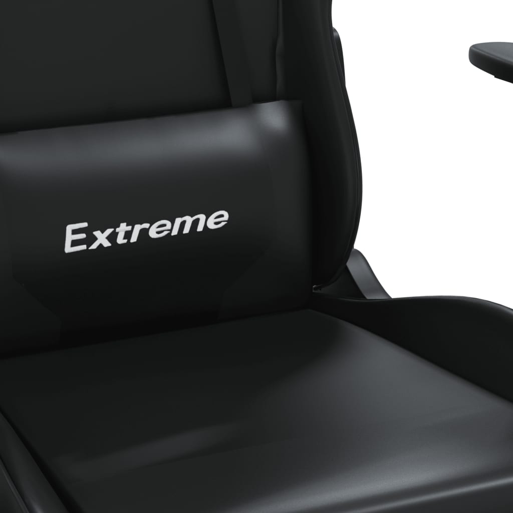 gamingstol med massagefunktion kunstlæder sort