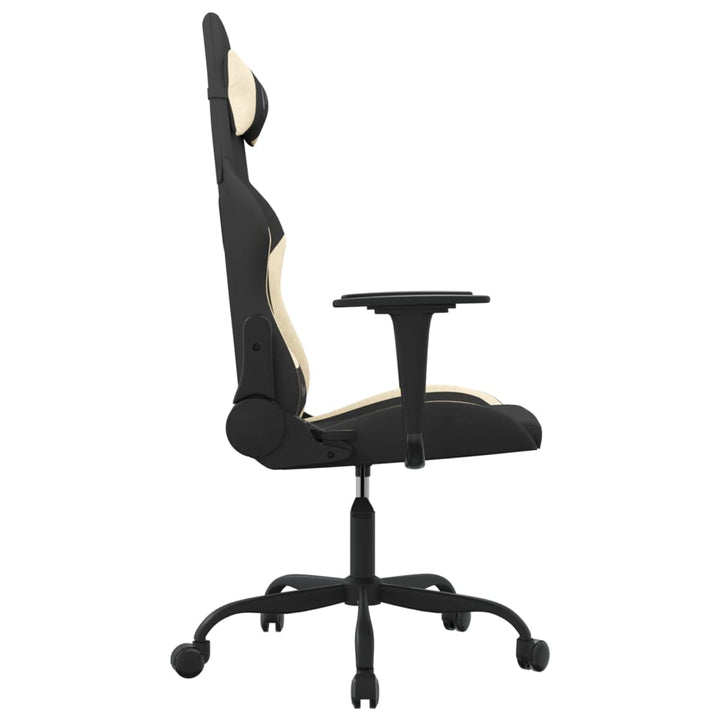 gamingstol med massagefunktion stof sort og cremefarvet