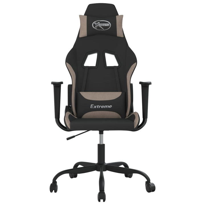 gamingstol med massagefunktion stof sort og gråbrun
