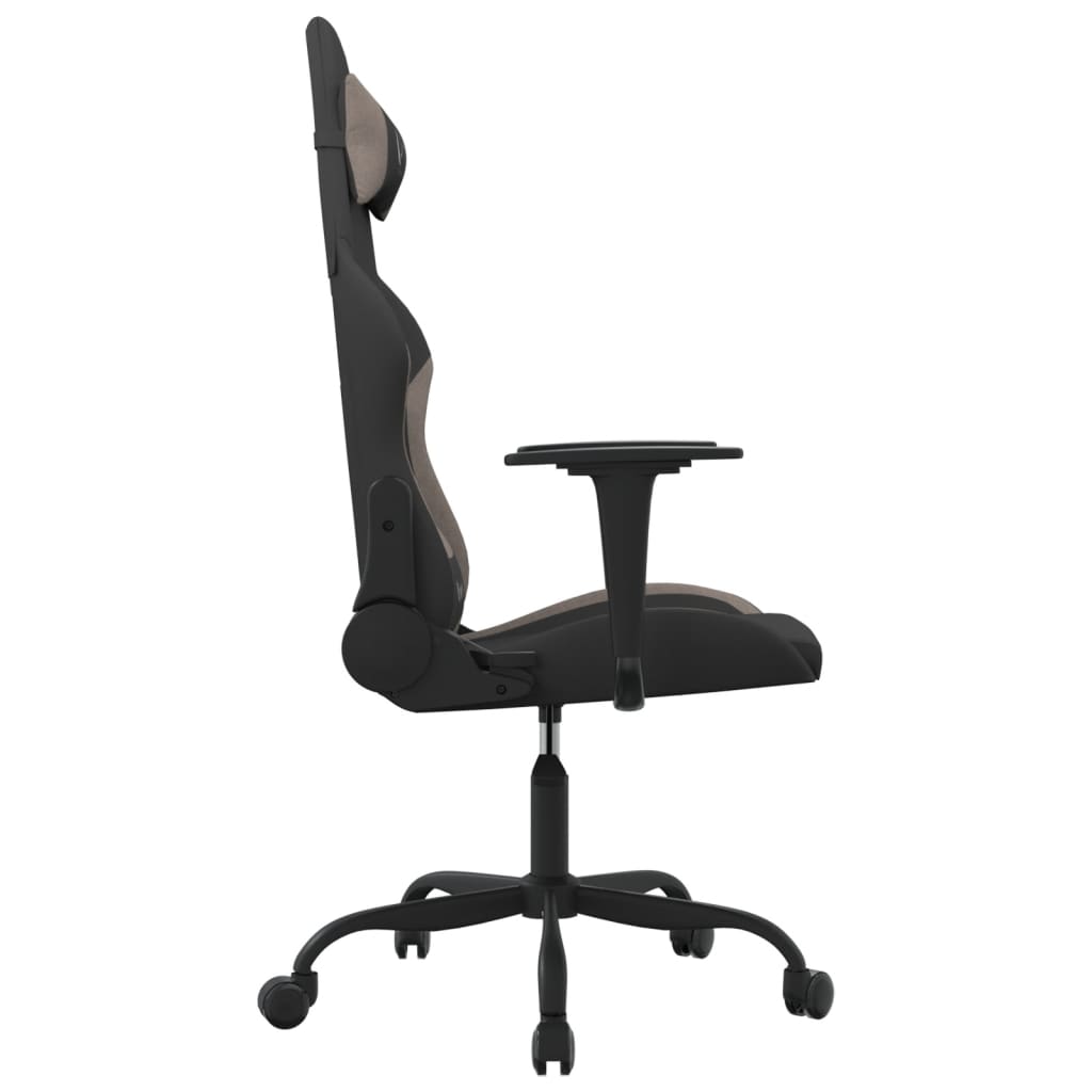 gamingstol med massagefunktion stof sort og gråbrun