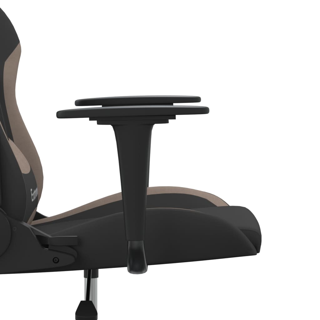 gamingstol med massagefunktion stof sort og gråbrun