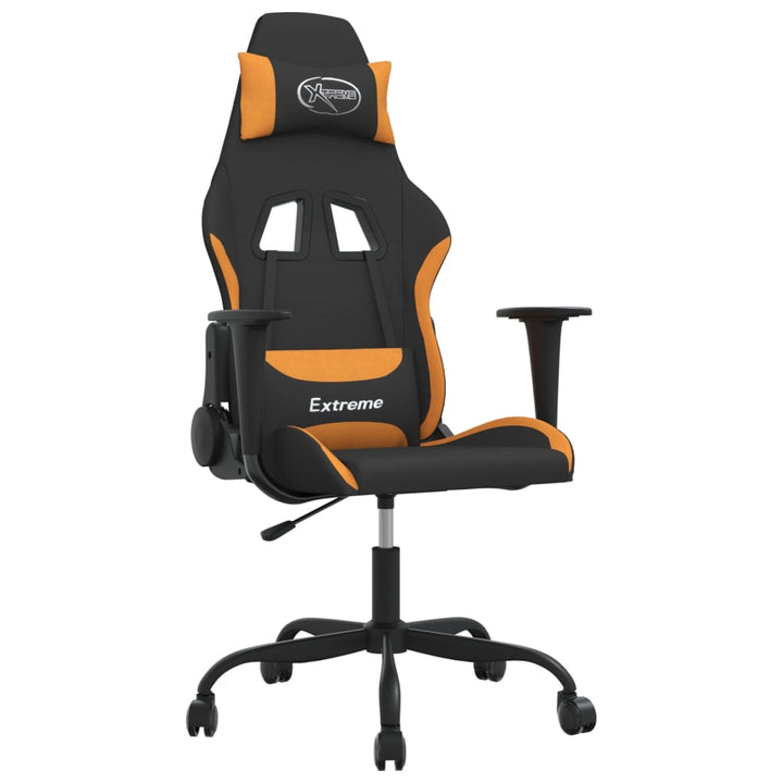 gamingstol med massagefunktion stof sort og orange