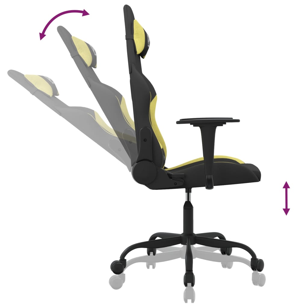 gamingstol med massagefunktion stof sort og lysegrøn