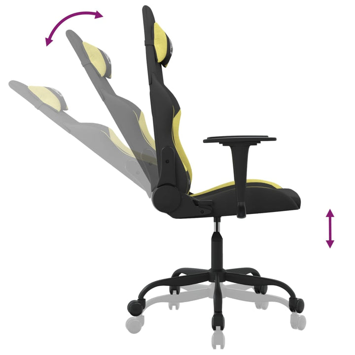 gamingstol med massagefunktion stof sort og lysegrøn