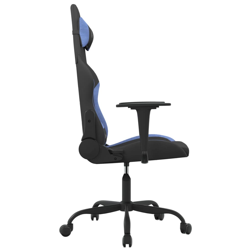 gamingstol med massagefunktion stof sort og blå