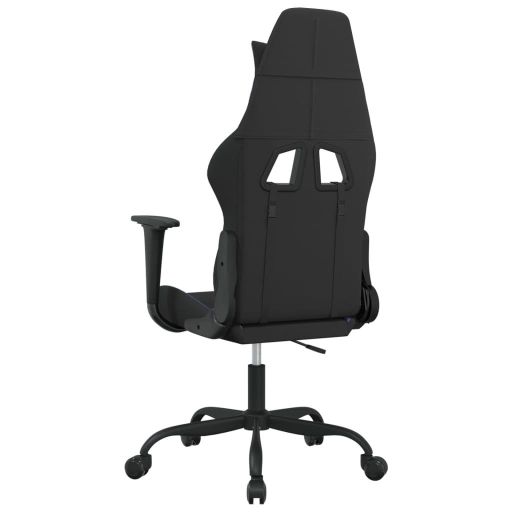 gamingstol med massagefunktion stof sort og blå