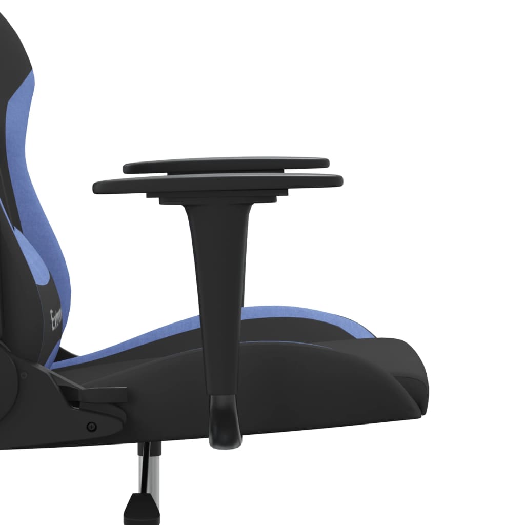 gamingstol med massagefunktion stof sort og blå