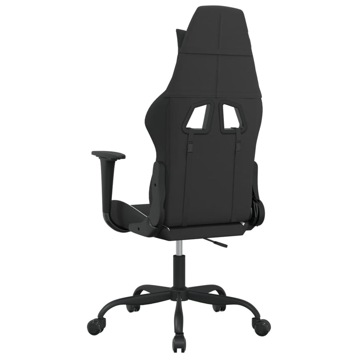 gamingstol med massagefunktion stof sort og hvid