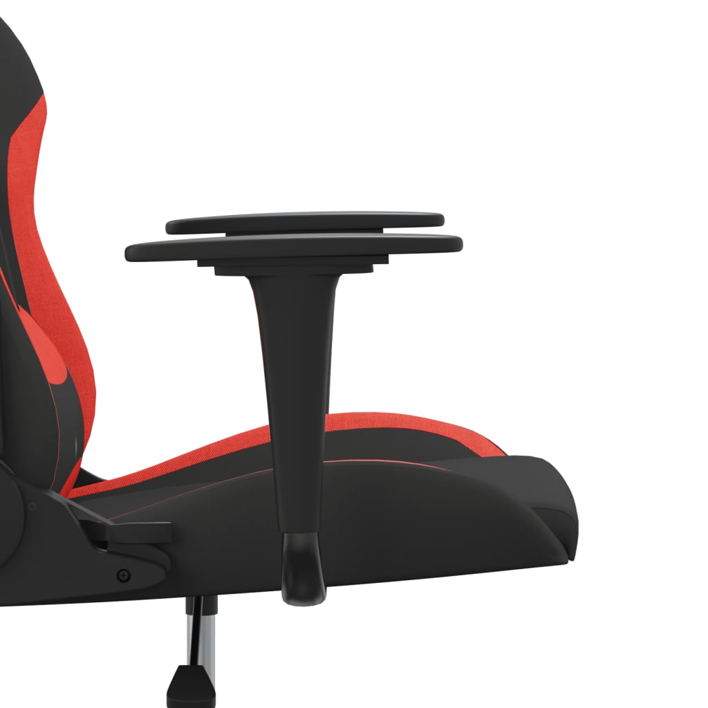 gamingstol med massagefunktion stof sort og rød