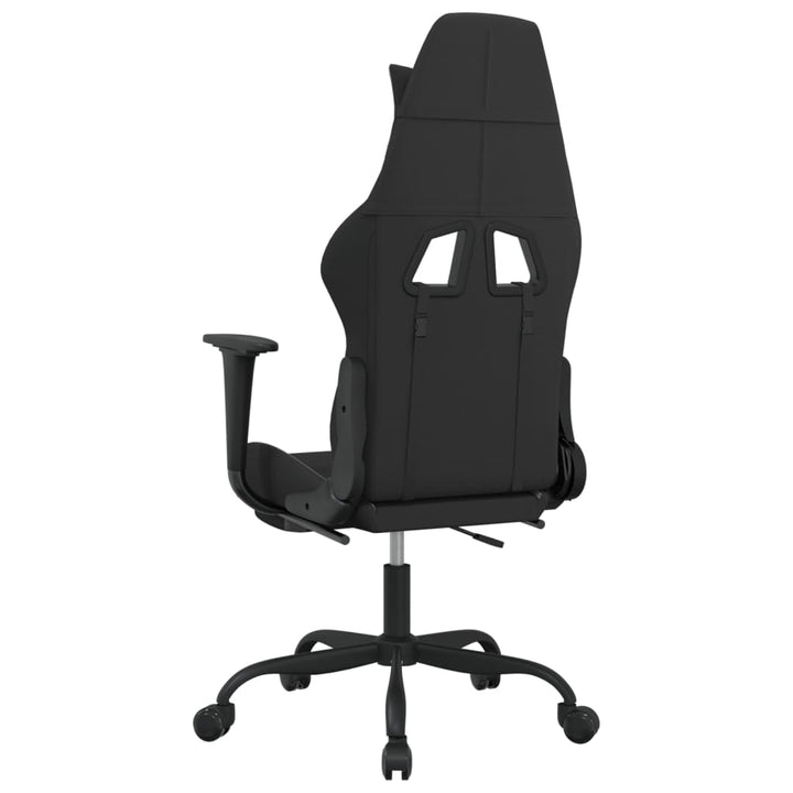 gamingstol med massagefunktion + fodstøtte stof sort og lysegrå