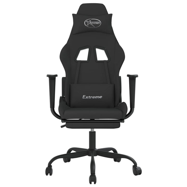 gamingstol med massagefunktion + fodstøtte stof sort