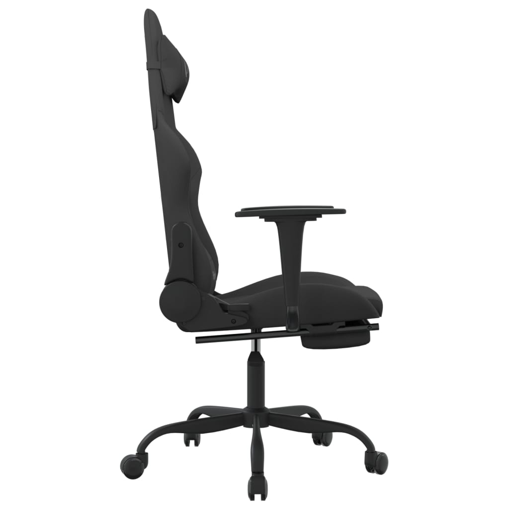 gamingstol med massagefunktion + fodstøtte stof sort