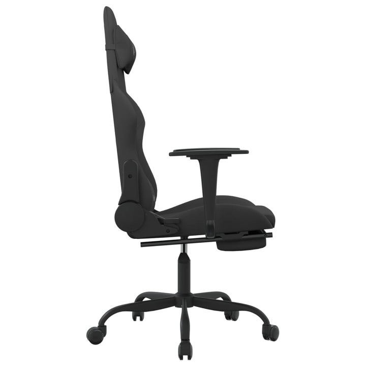 gamingstol med massagefunktion + fodstøtte stof sort