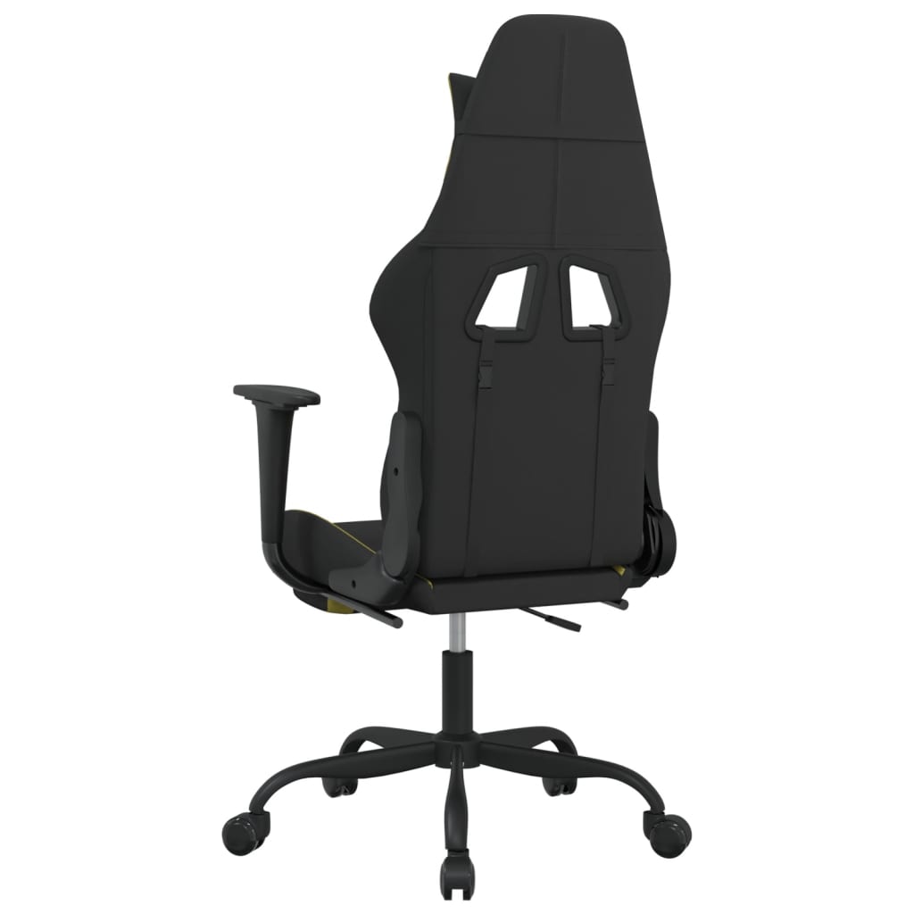 gamingstol med massagefunktion + fodstøtte stof sort lysegrøn