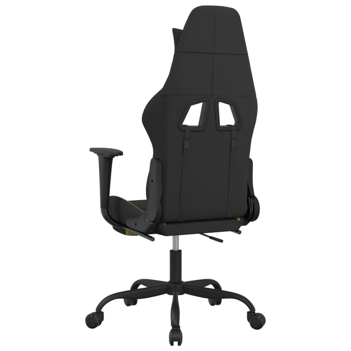 gamingstol med massagefunktion + fodstøtte stof sort lysegrøn