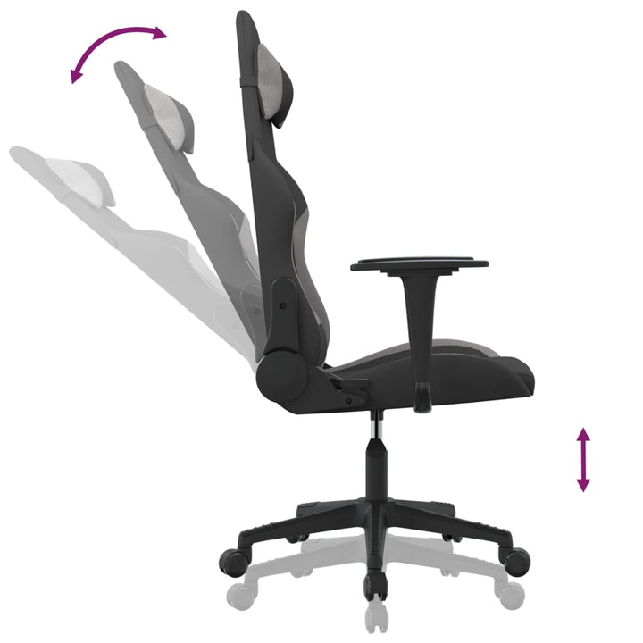 gamingstol med massagefunktion sort og lysegrå