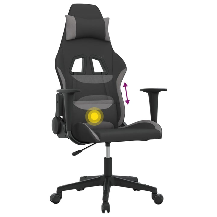 gamingstol med massagefunktion sort og lysegrå