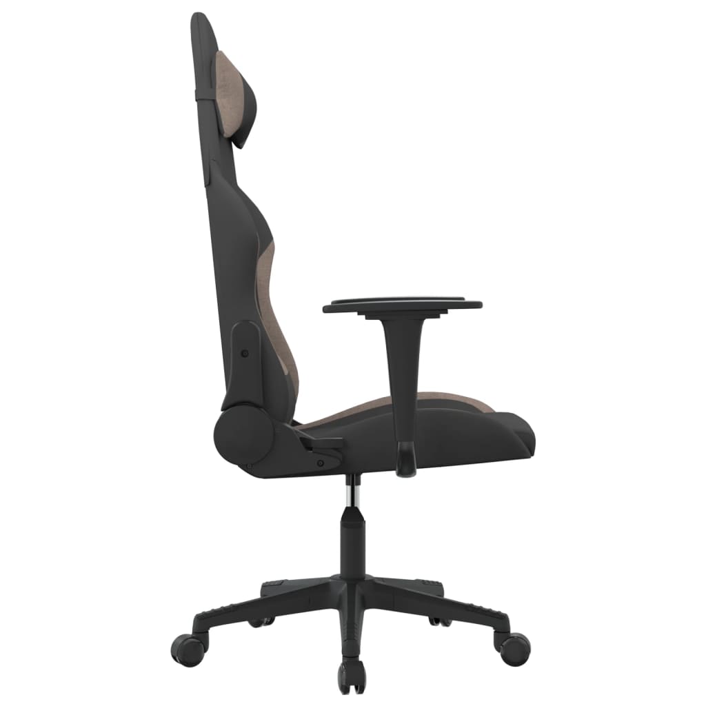 gamingstol med massagefunktion stof sort og gråbrun