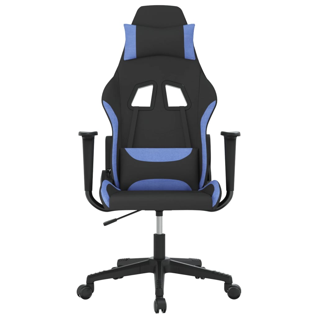 gamingstol med massagefunktion stof sort og blå