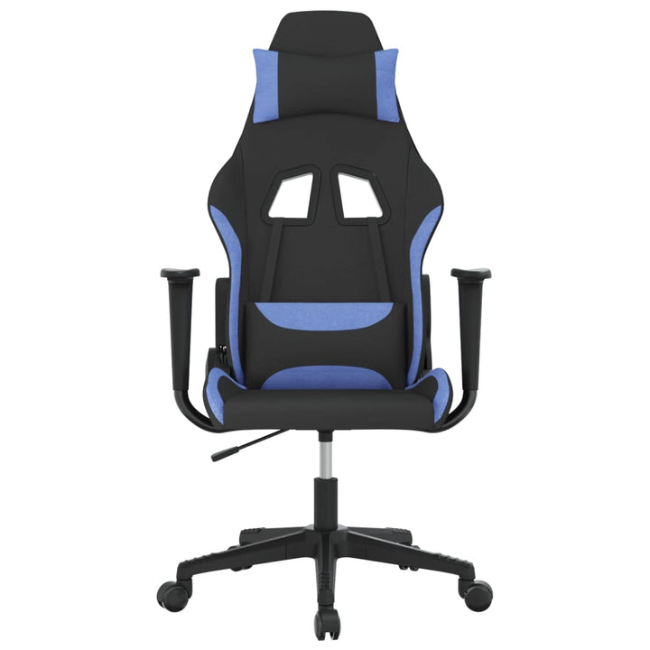 gamingstol med massagefunktion stof sort og blå