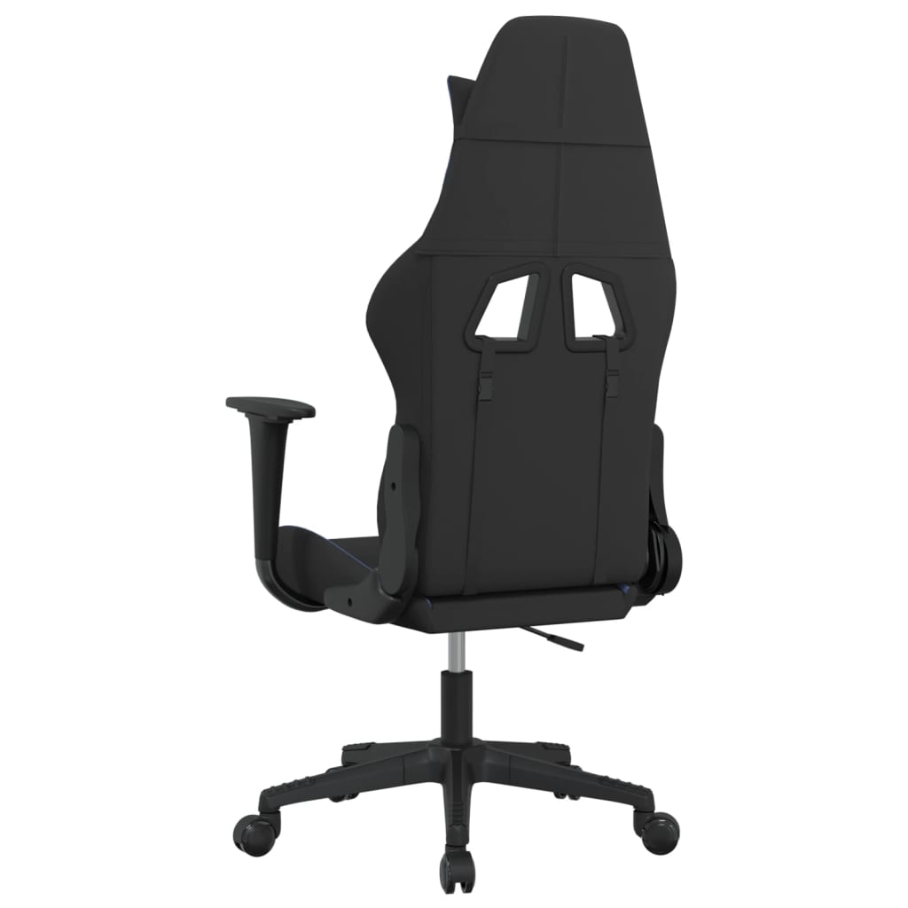 gamingstol med massagefunktion stof sort og blå