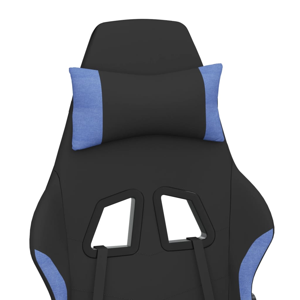 gamingstol med massagefunktion stof sort og blå