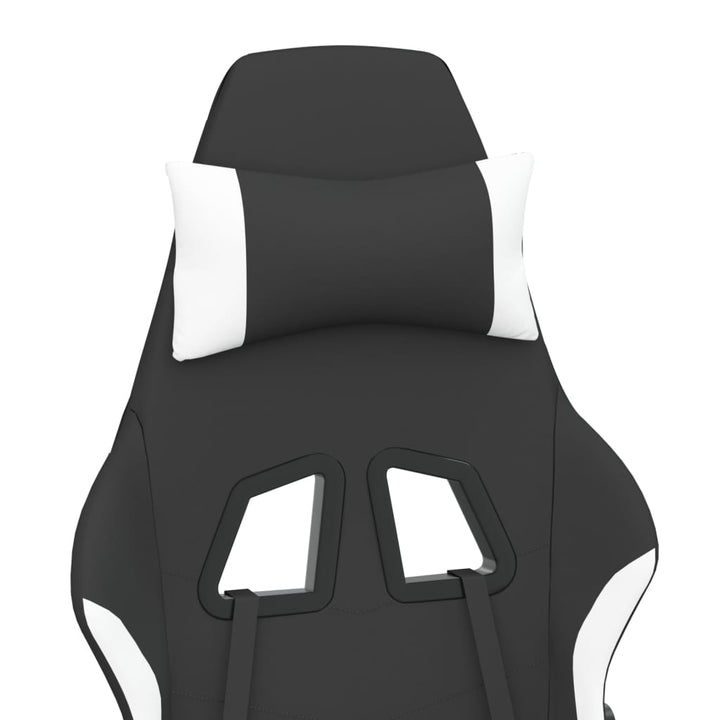 gamingstol med massagefunktion stof sort og hvid