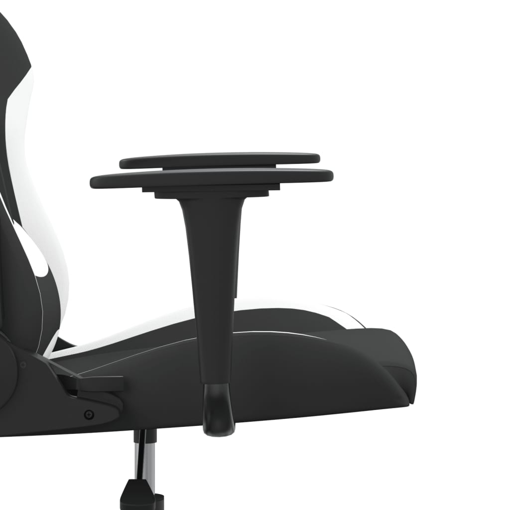gamingstol med massagefunktion stof sort og hvid