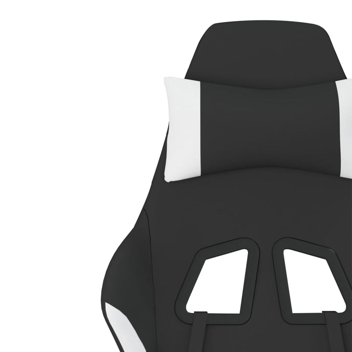 gamingstol med massagefunktion stof sort og hvid