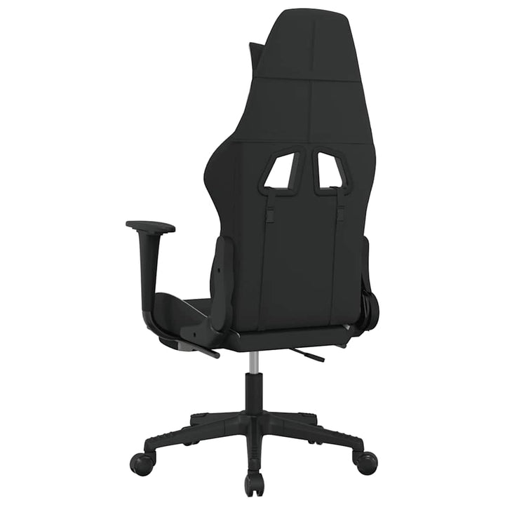 gamingstol med massagefunktion + fodstøtte stof sort og creme